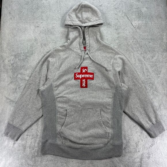 Supreme Cross Box Logo Hoodie Mens Large Heather Gray Supreme Cross Box Logo Hoodie Mens Large Heather Gray